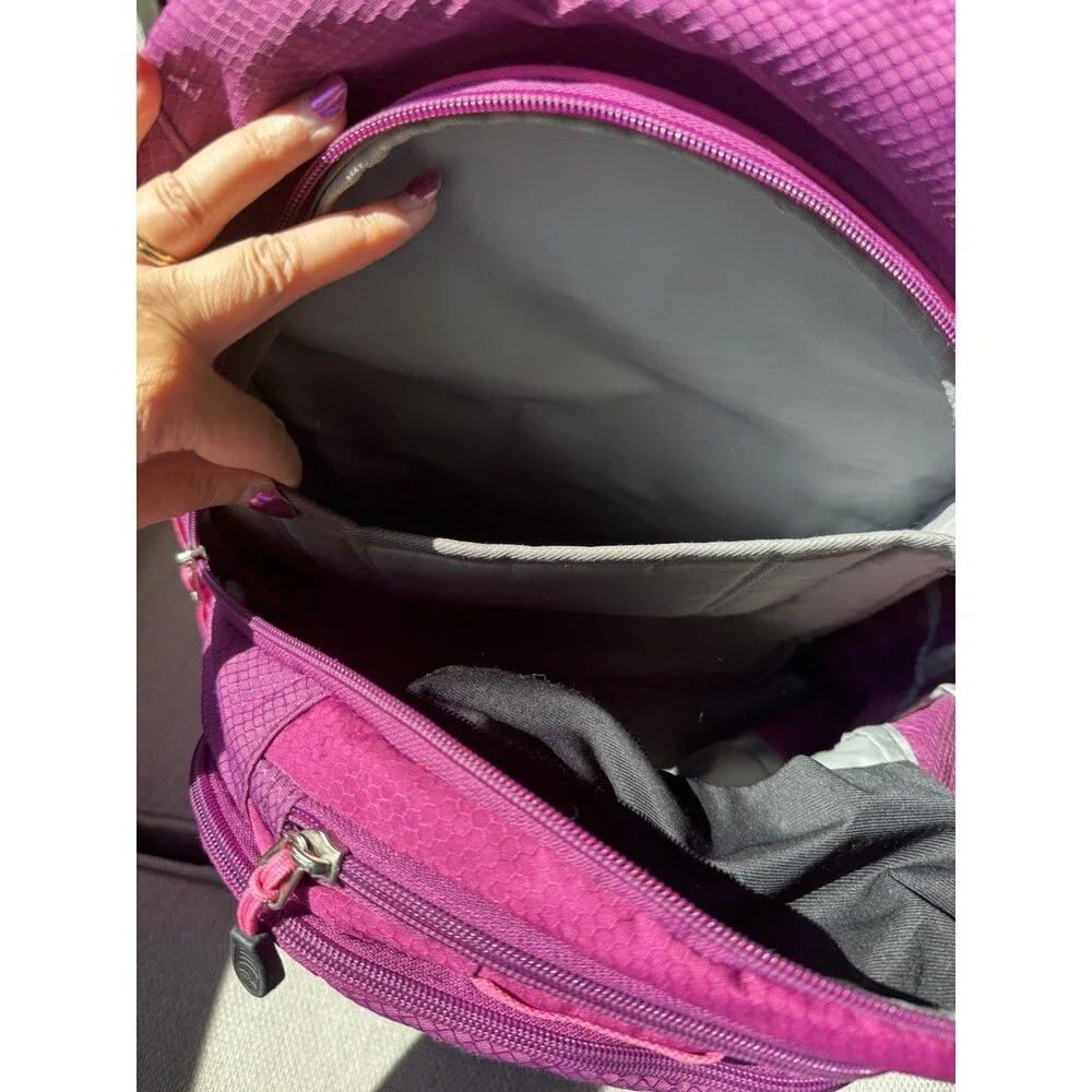 HIGH SIERRA Backpack Large Multi-Zip Pockets Laptop Layered Hiking Magenta EUC